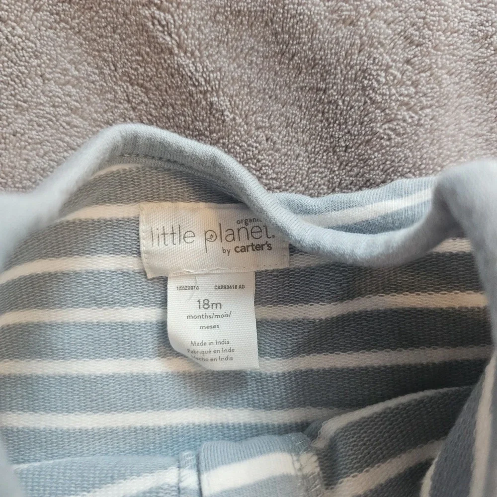 Organic Little Planet By Carter's Striped Sleeveless Baby Boy Romper Size‎ 18m